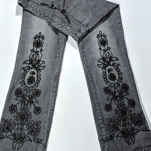 TRIBAL Black Embellished Boot Cut Jeans Size 4